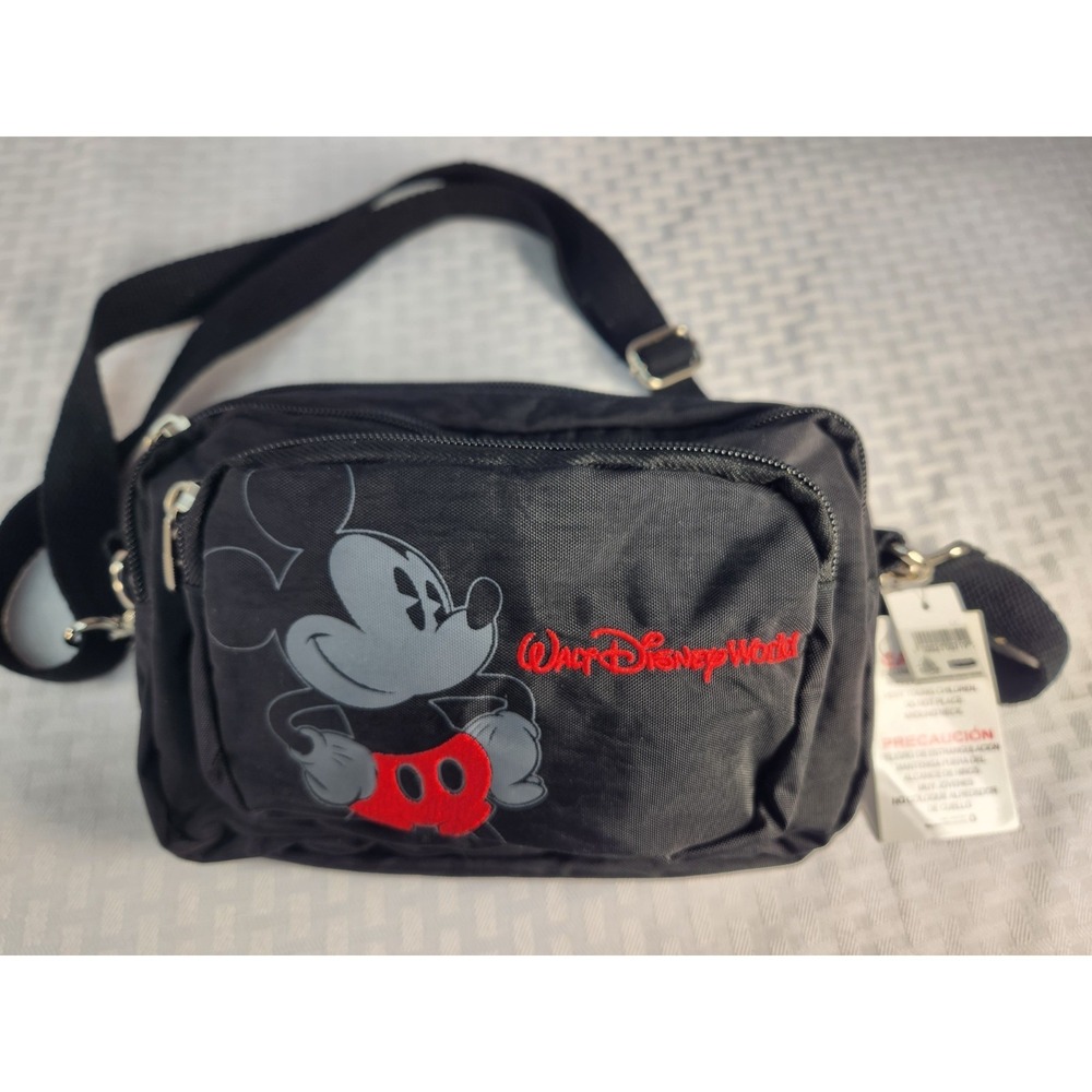 Walt Disney World Mickey Mouse Black Convertible Purse Fanny Pack Crossbody NEW